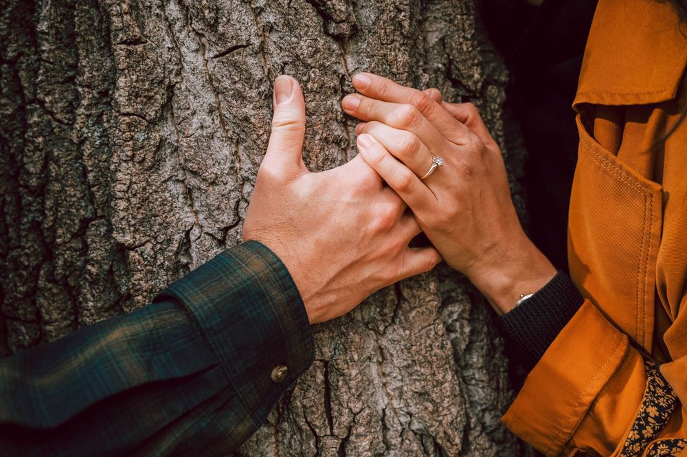 A romantic Calgary Alberta engagement session during the fall.