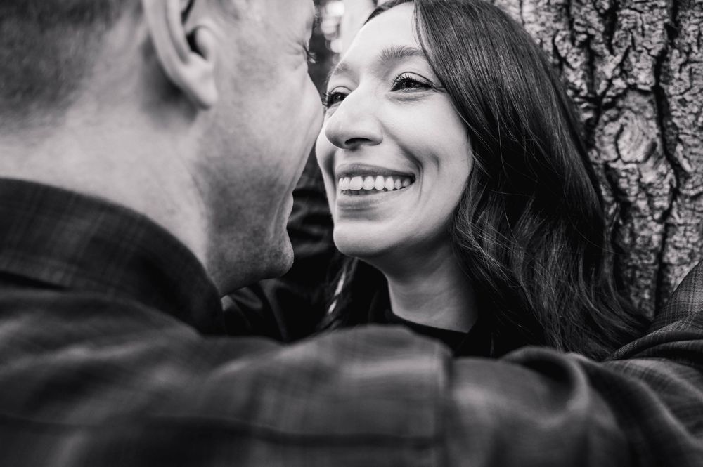 A romantic Calgary Alberta engagement session during the fall.