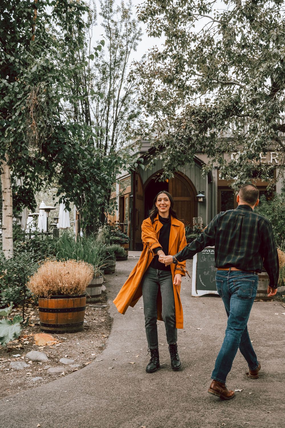 A romantic Calgary Alberta engagement session during the fall.