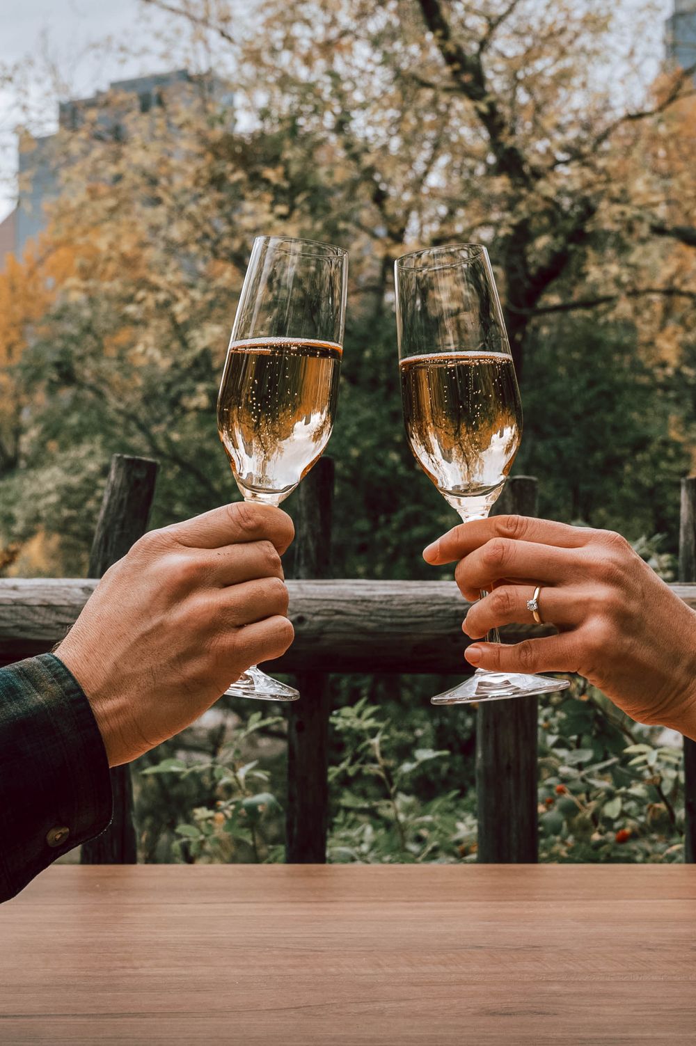 A romantic Calgary Alberta engagement session during the fall.