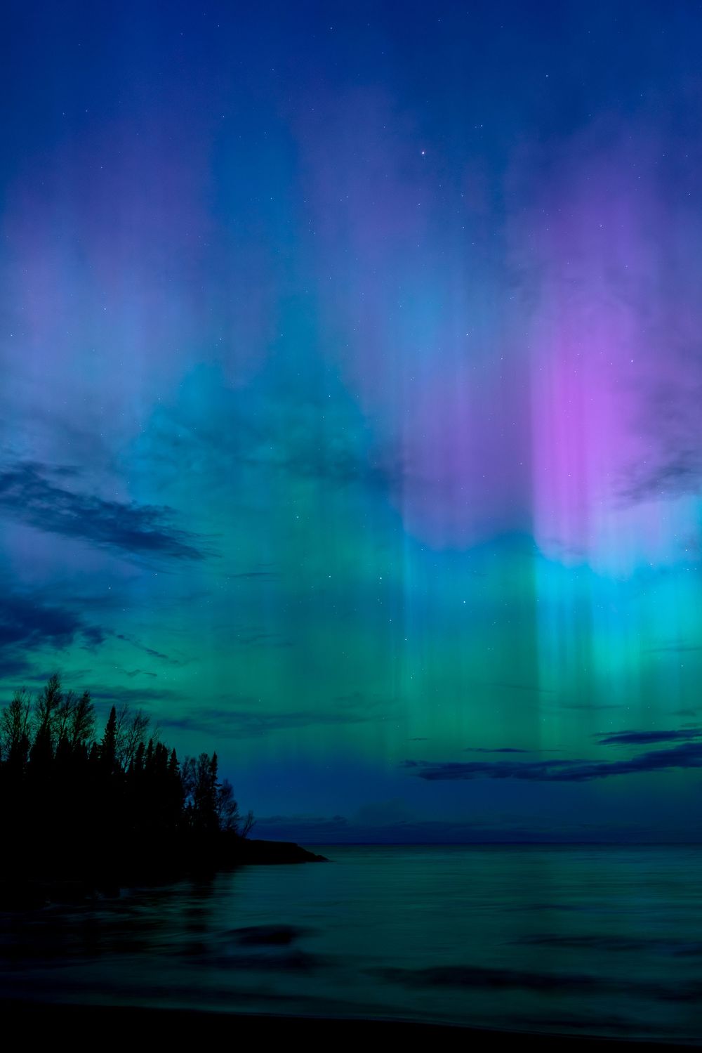 Aurora over Great Lake Superior