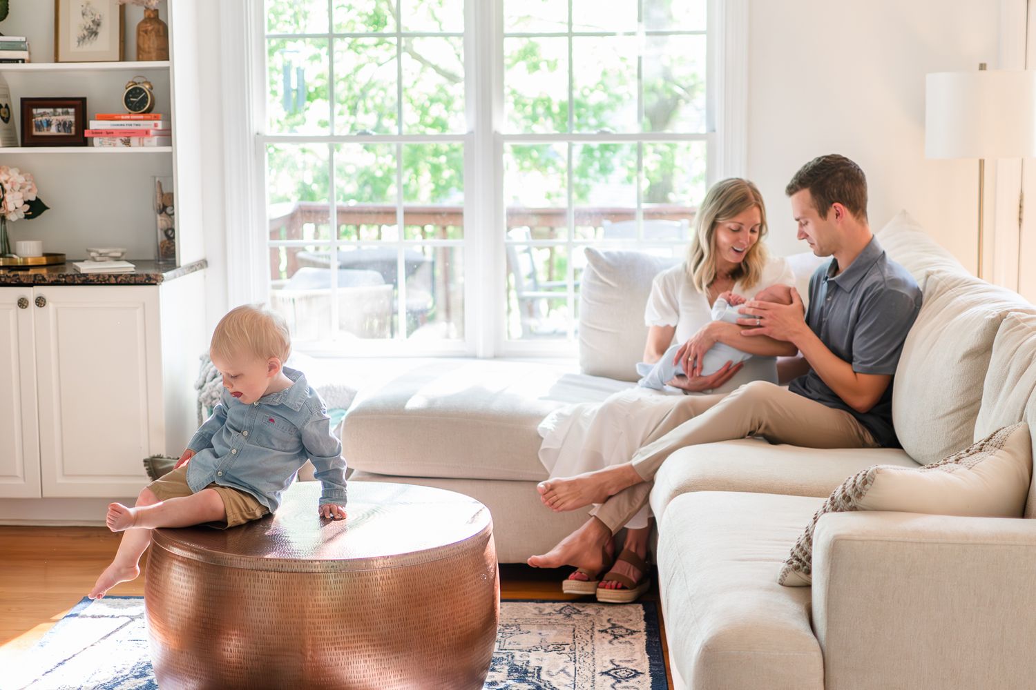 A collage of lifestyle photos showing people relaxing together on couches and reading books in cozy home settings.