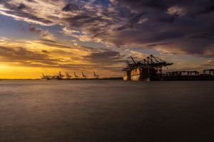 Sunset at Felixstowe Docks