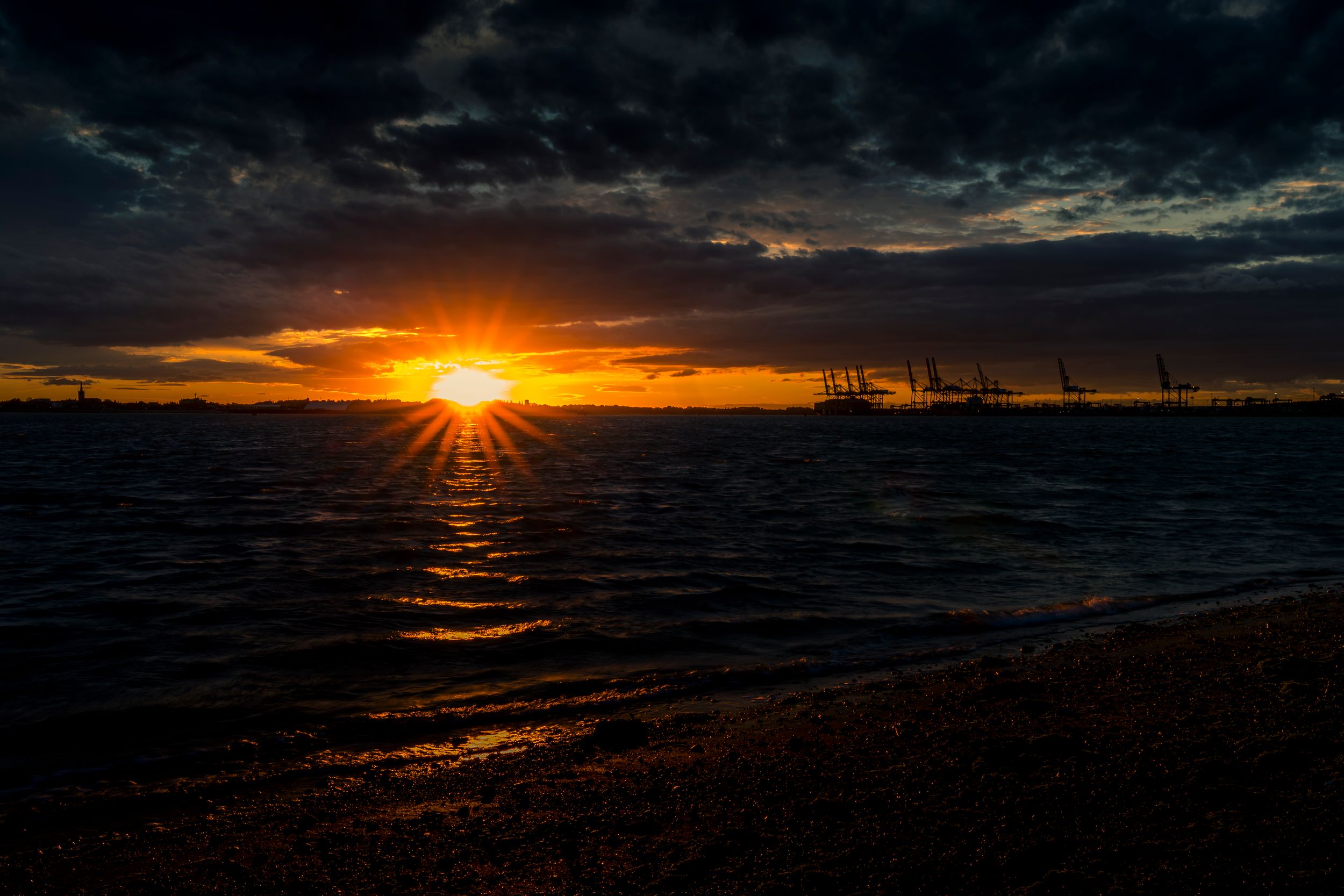 Sunset at Felixstowe Docks