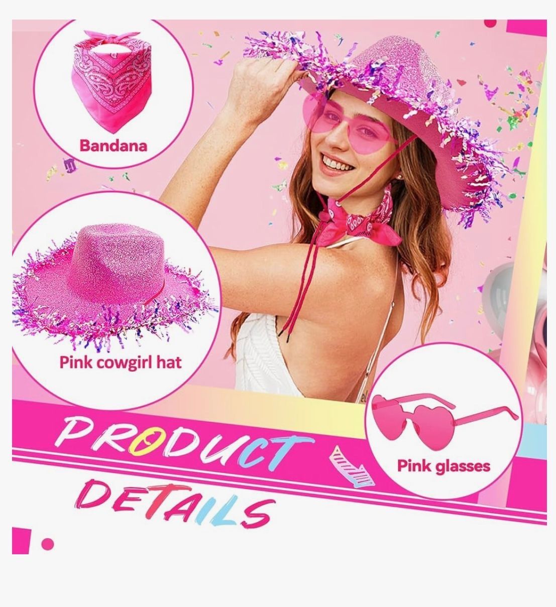 Add a pop of color with a pink hat and pink glasses prop for your photo booth, perfect for a fun and stylish touch to any celebration!
