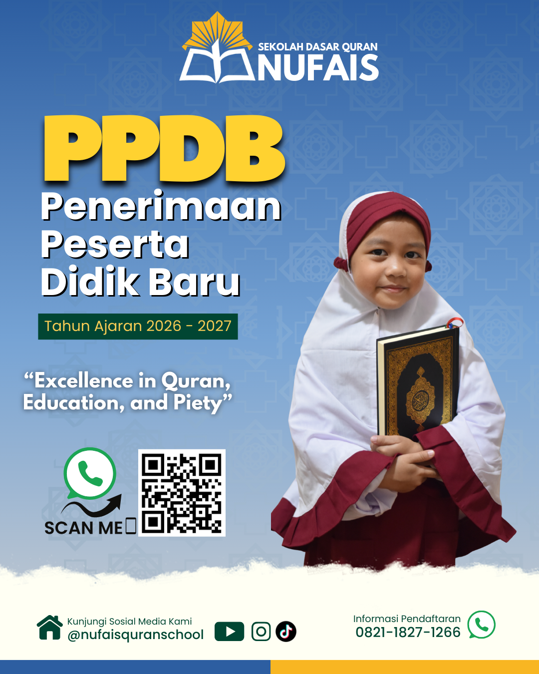 Lembaga Pendidikan Islam Terpadu Nufais Quran School melalui Sekolah Islam Terpadu berkomitmen untuk mewujudkan generasi Rabbani
