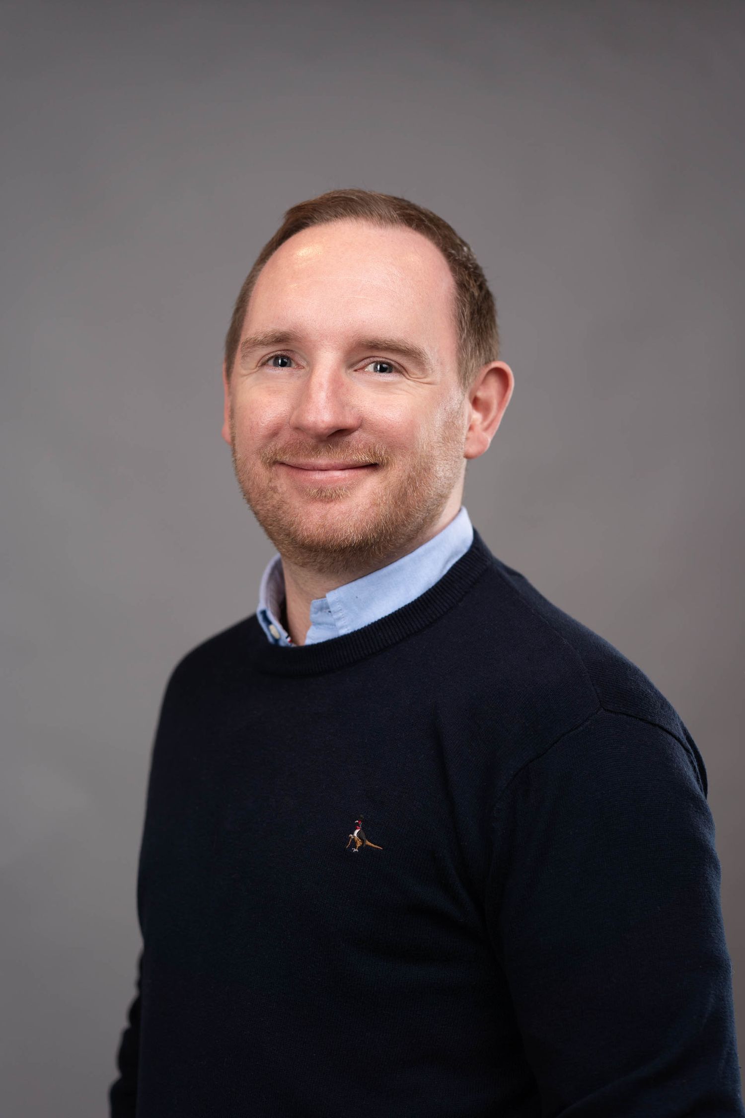 Professional studio portrait of Hampshire based Founder taken during a headshot photography session in Fareham