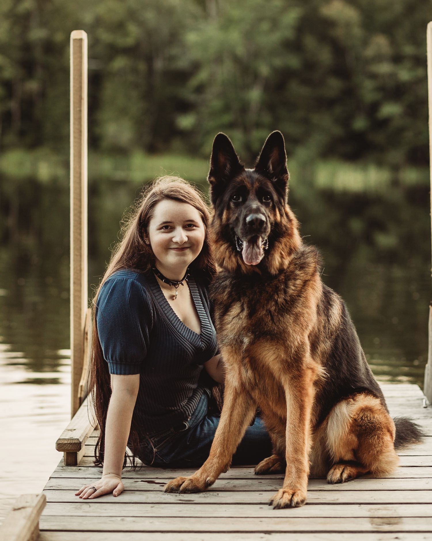 Professional photo of a girl with her dog