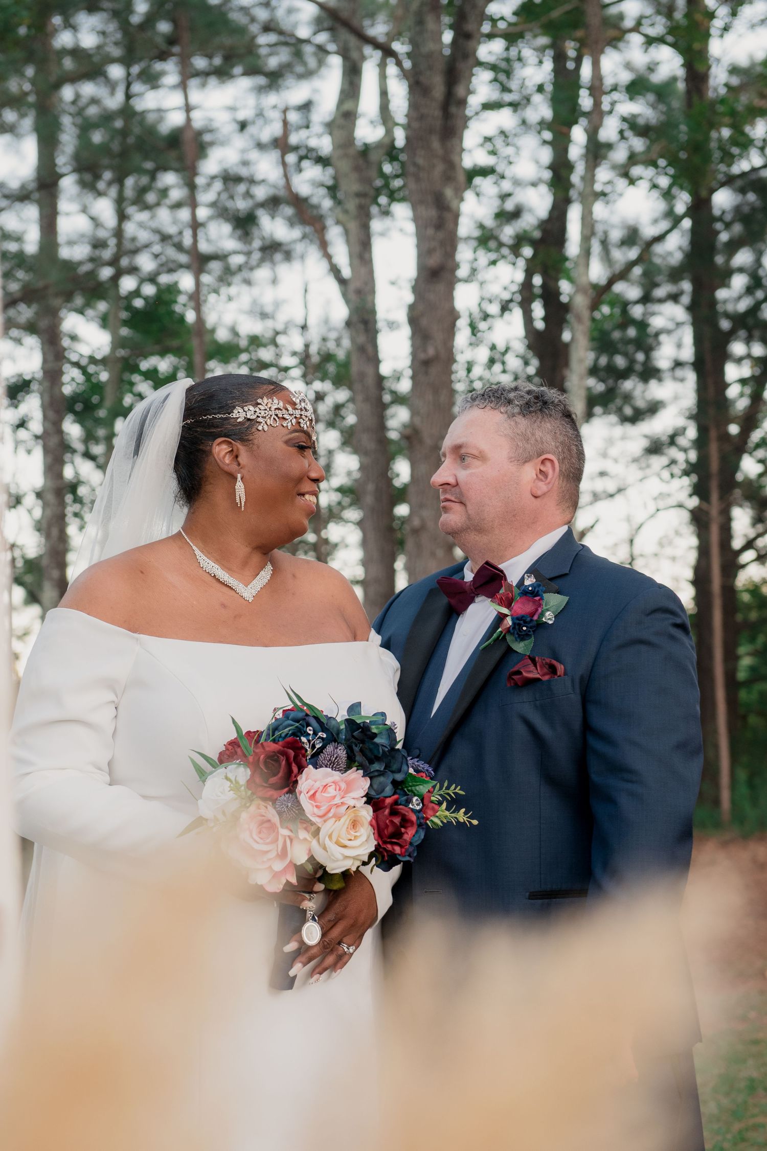 Interracial couples wedding portraits at Sanctuaire Atelier.
