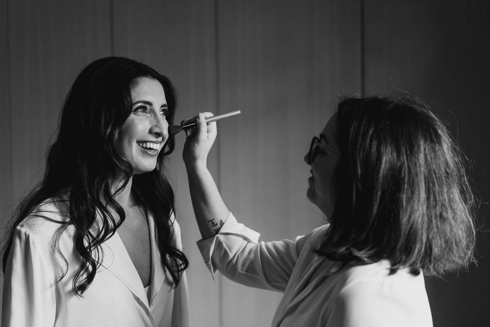 Black and white portraits showing natural expressions and laughter.