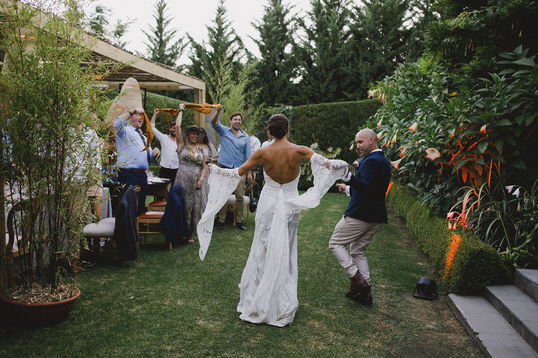 Al fresco wedding reception at Johannesdal boho inspired