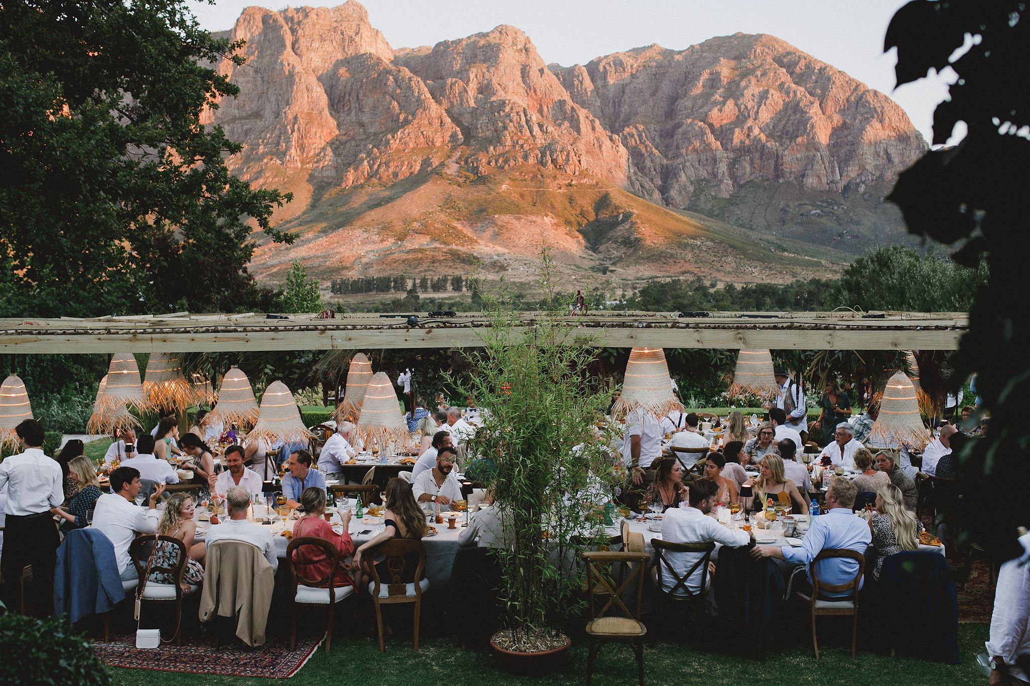 Al fresco wedding reception at Johannesdal boho inspired