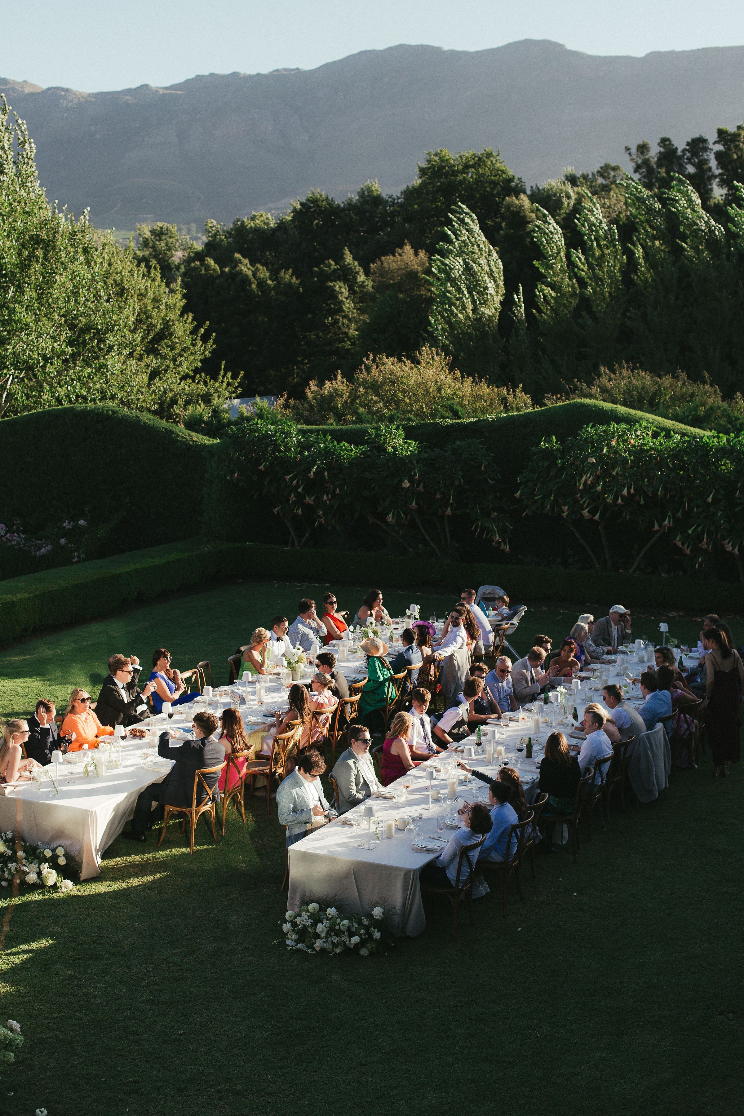 Al fresco wedding reception at Johannesdal