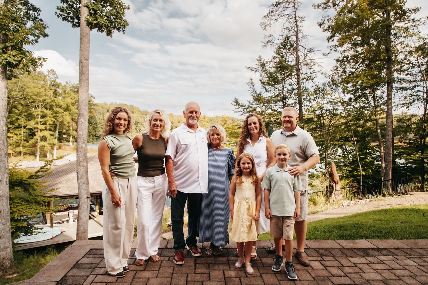 Travis and Woods families at Smith Mountain Lake.