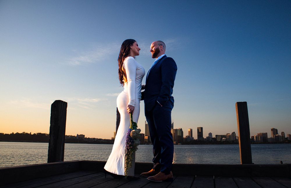 Wedding Photoshoot with City View, Perth WA