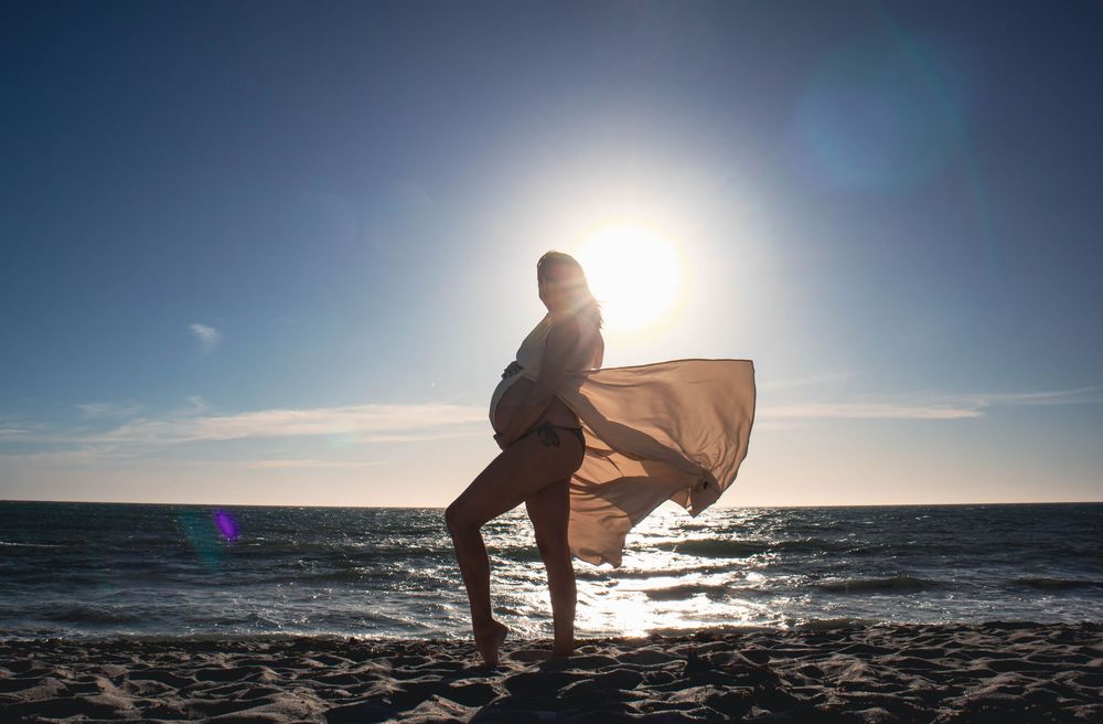 Pregnancy photoshoot on the beach, Perth WA