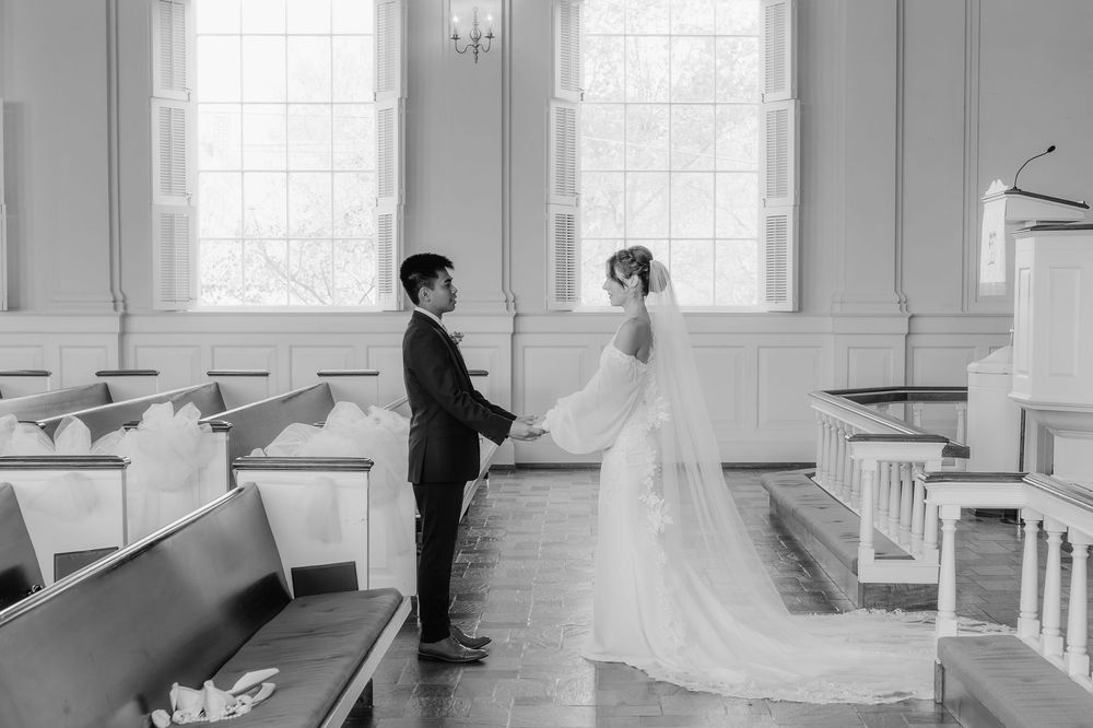 Fall wedding in Hartselle Alabama with blush and navy wedding colors