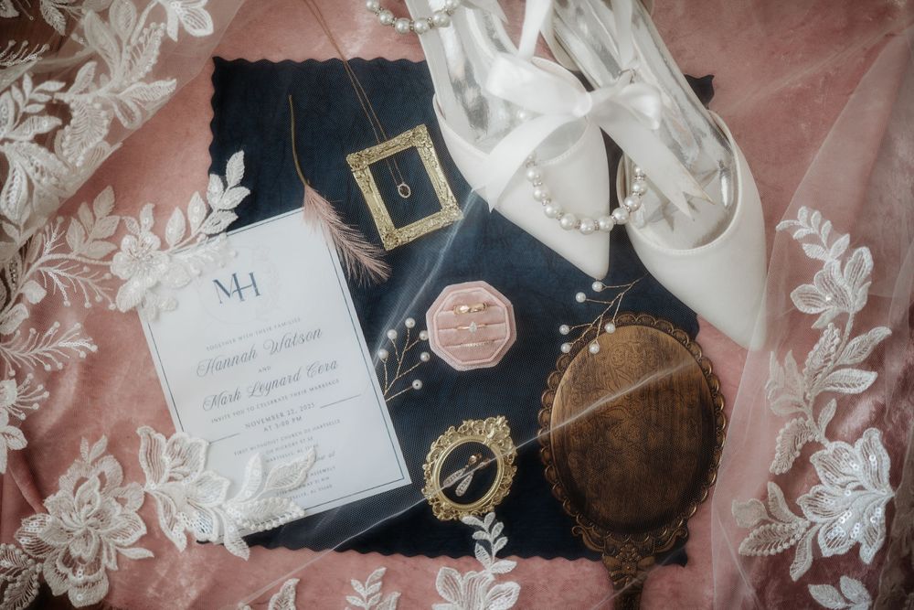 Fall wedding in Hartselle Alabama with blush and navy wedding colors