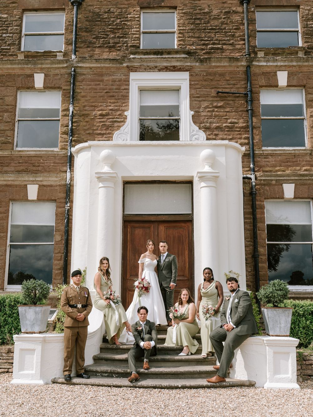 Worcestershire Wedding party photographed at Bredenbury court barns by editorial photographer Laura Jenkinson