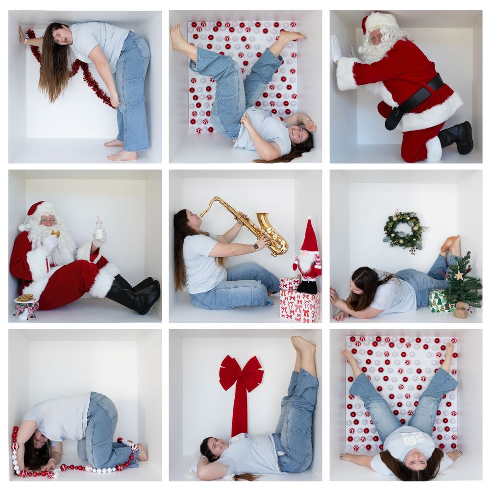 Valentine's Day themed boudoir photo session with heart decorations and red and white romantic styling elements.