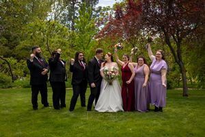 bridal portrait of party celebrating