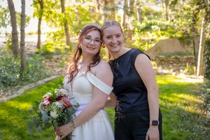 bride with Jenna day of coordinator Milestones Wedding Planning