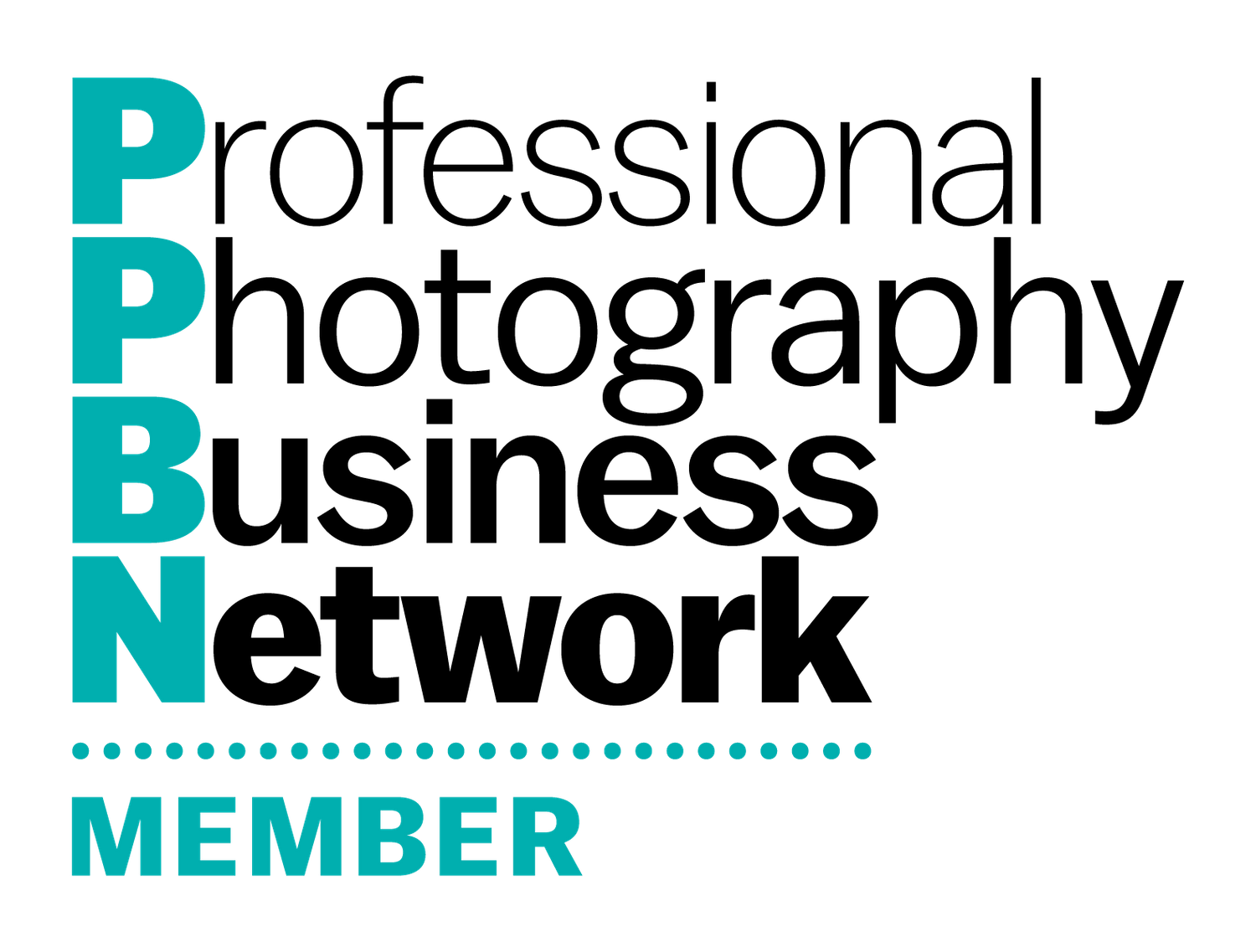 Professional Photography Business Network member badge in teal and white text.