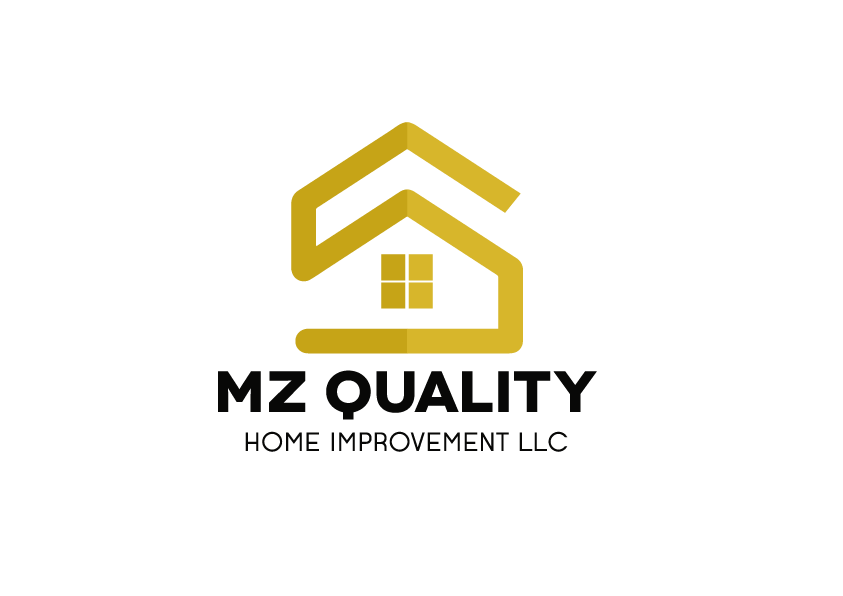 Gold house logo designs for home improvement company showing three variations of roof and house shapes.