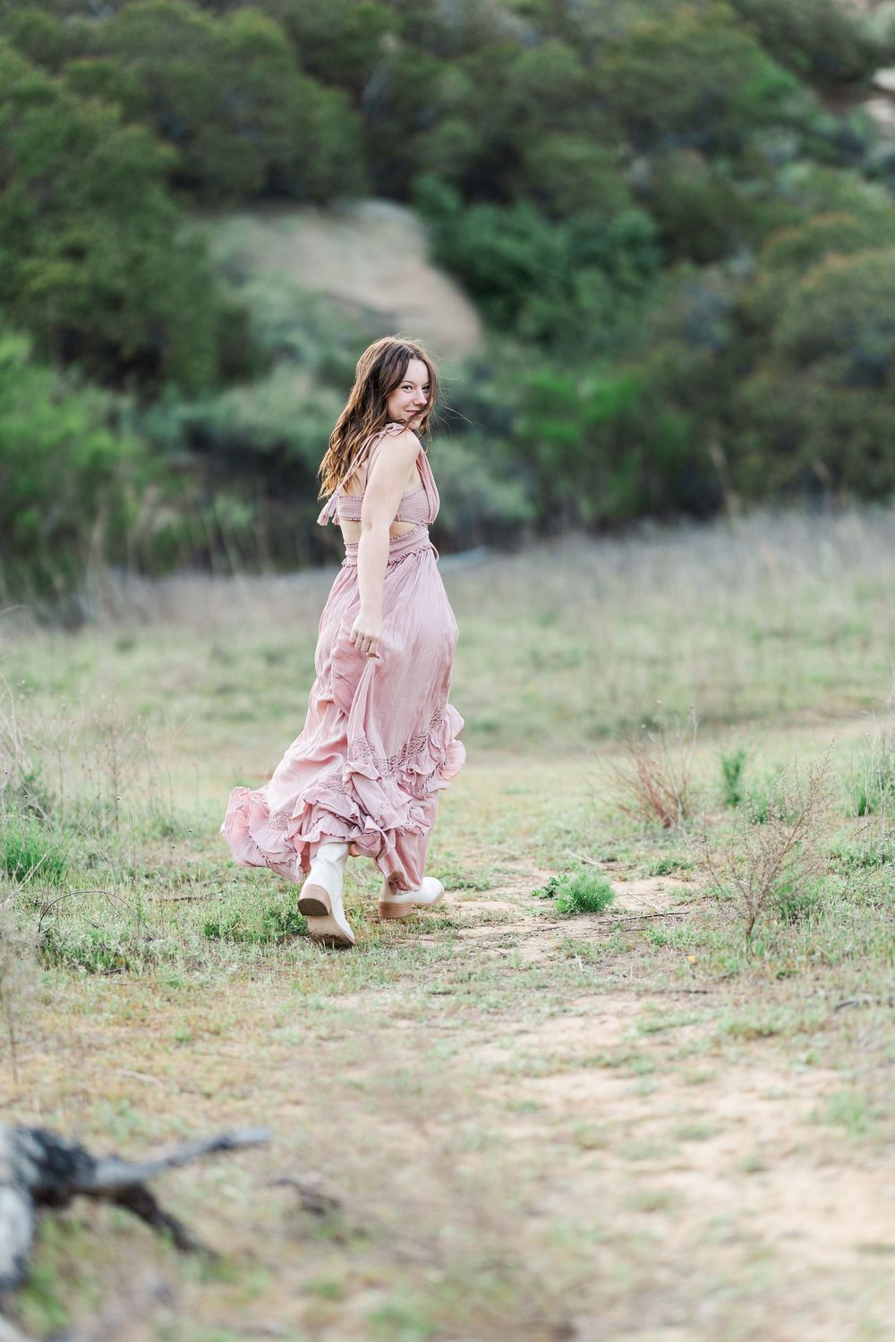 Simi Valley senior at Corriganville Park captured at sunset with yoga poses for unique, personalized senior photos.