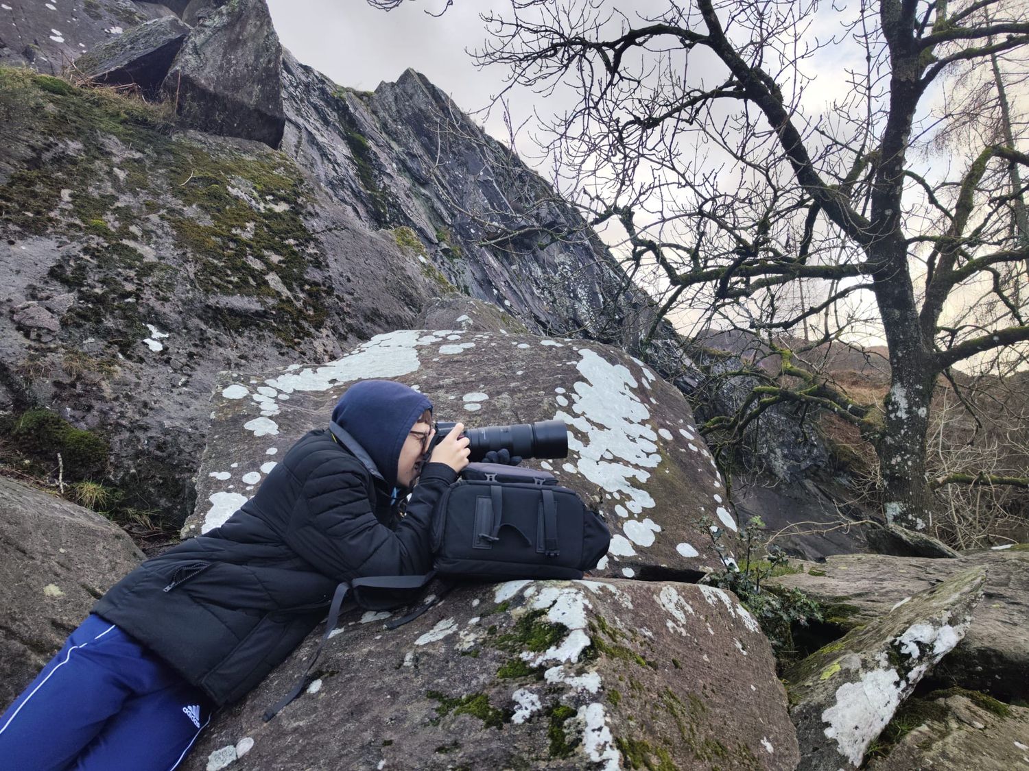 Owen showcasing what it looks like from the outside when taking Wildlife/Landscape Photography.