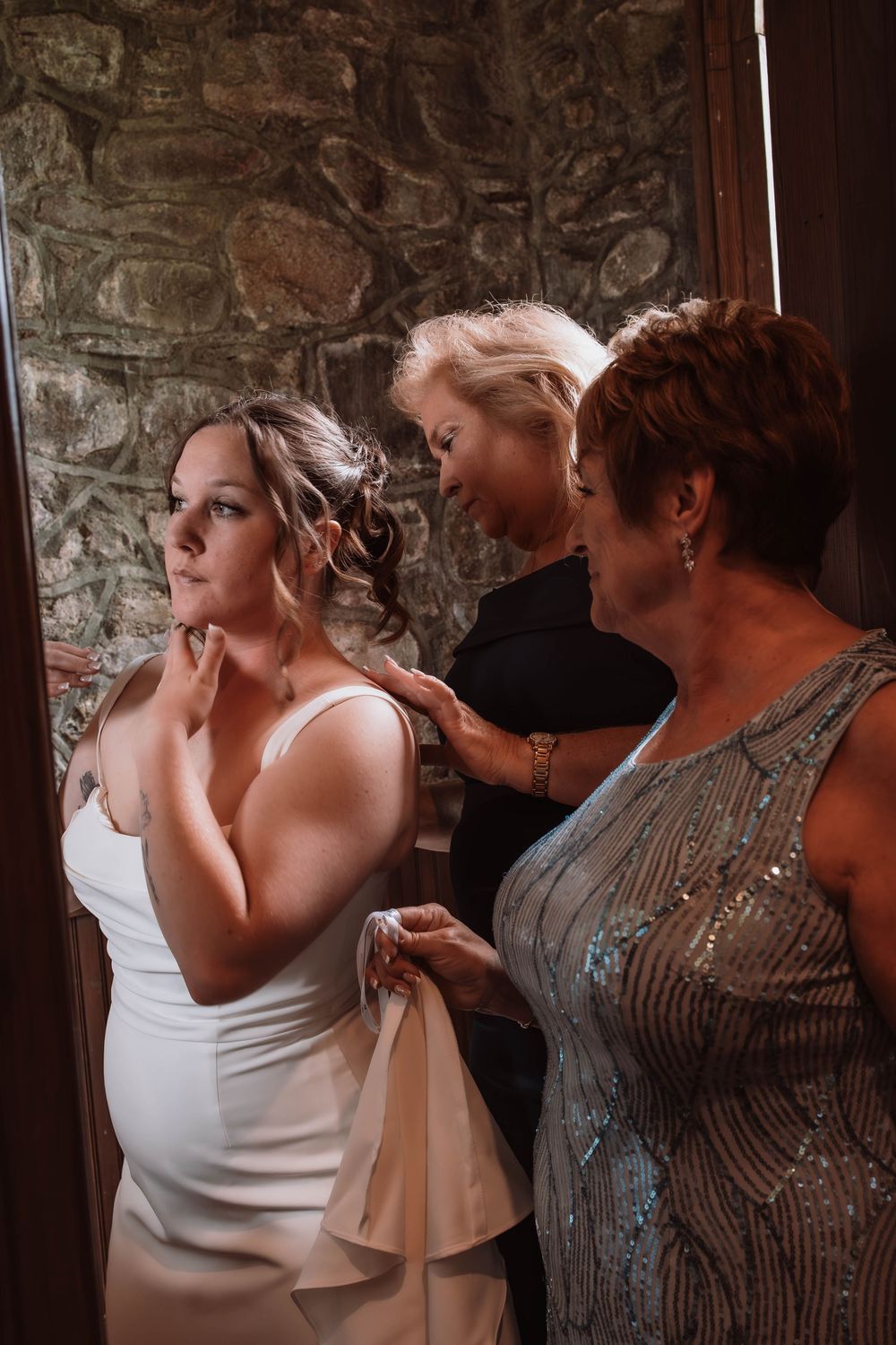 Intimate wedding ceremony at historic stone church Hudson Valley, NY