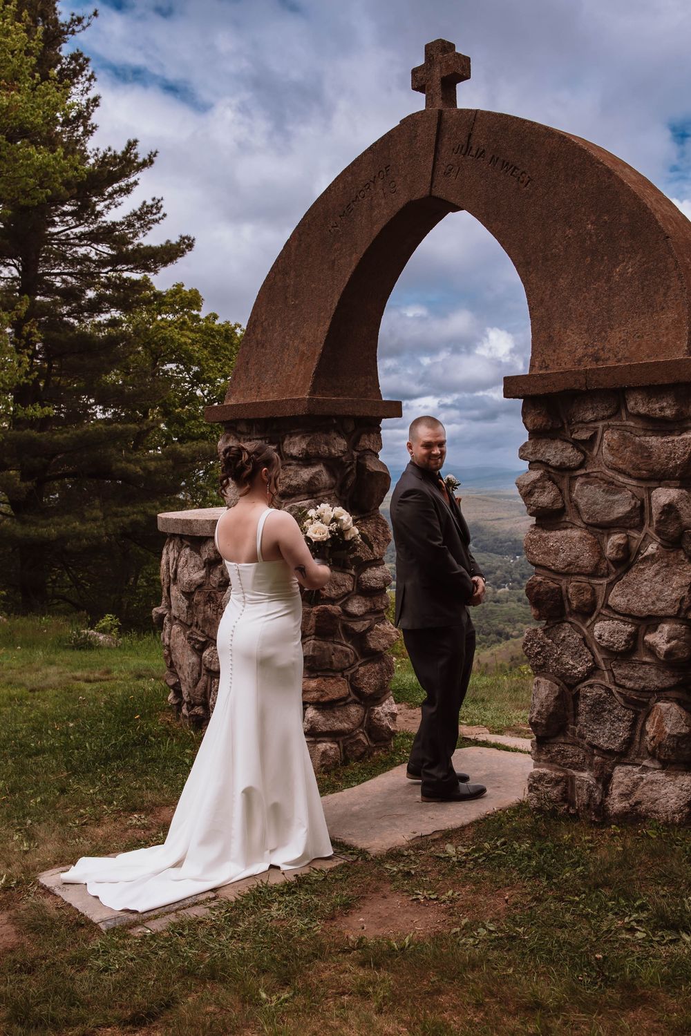 Stone church wedding in upstate New York