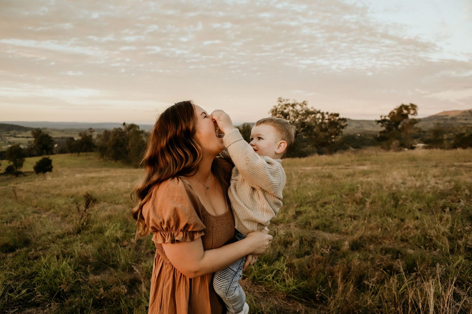 Pinching mums nose during a family session