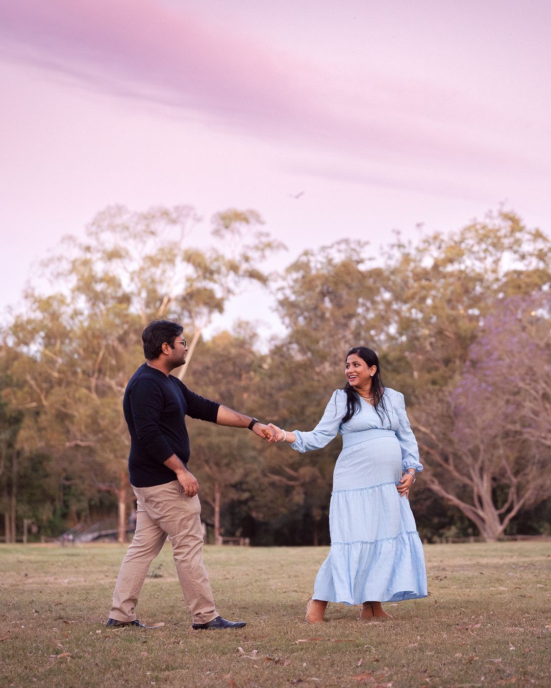 maternity photographer in Sydney doing a photoshoot in Parramatta of a couple expecting a baby
