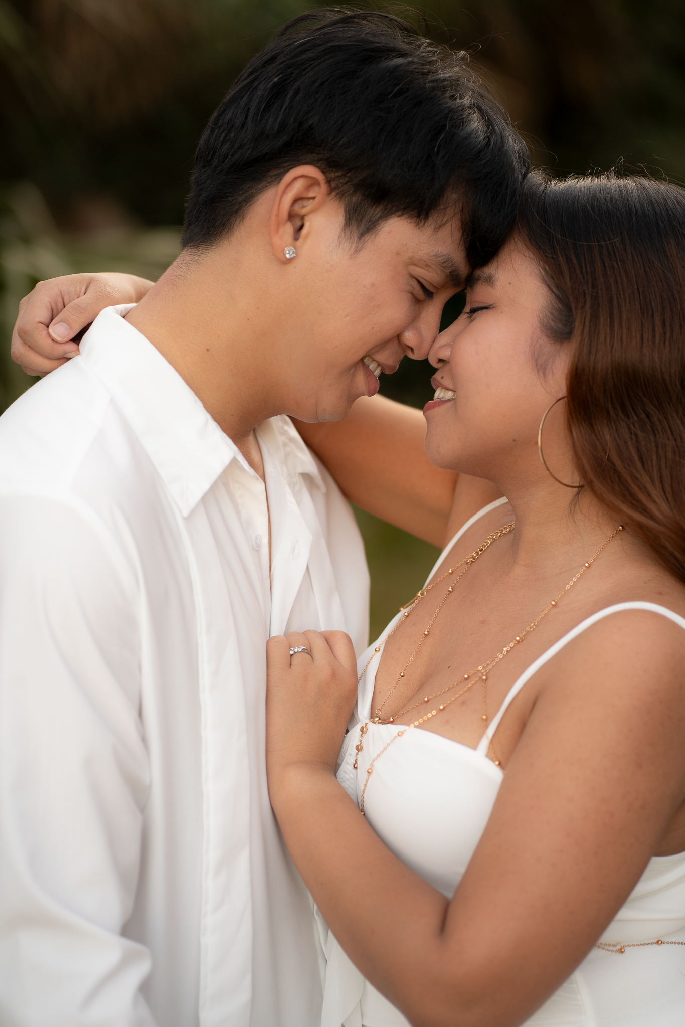 Engagement photos with ring.