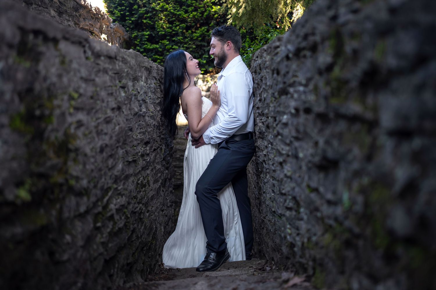Jeffrey Mansion couple pose for their Engagement Session