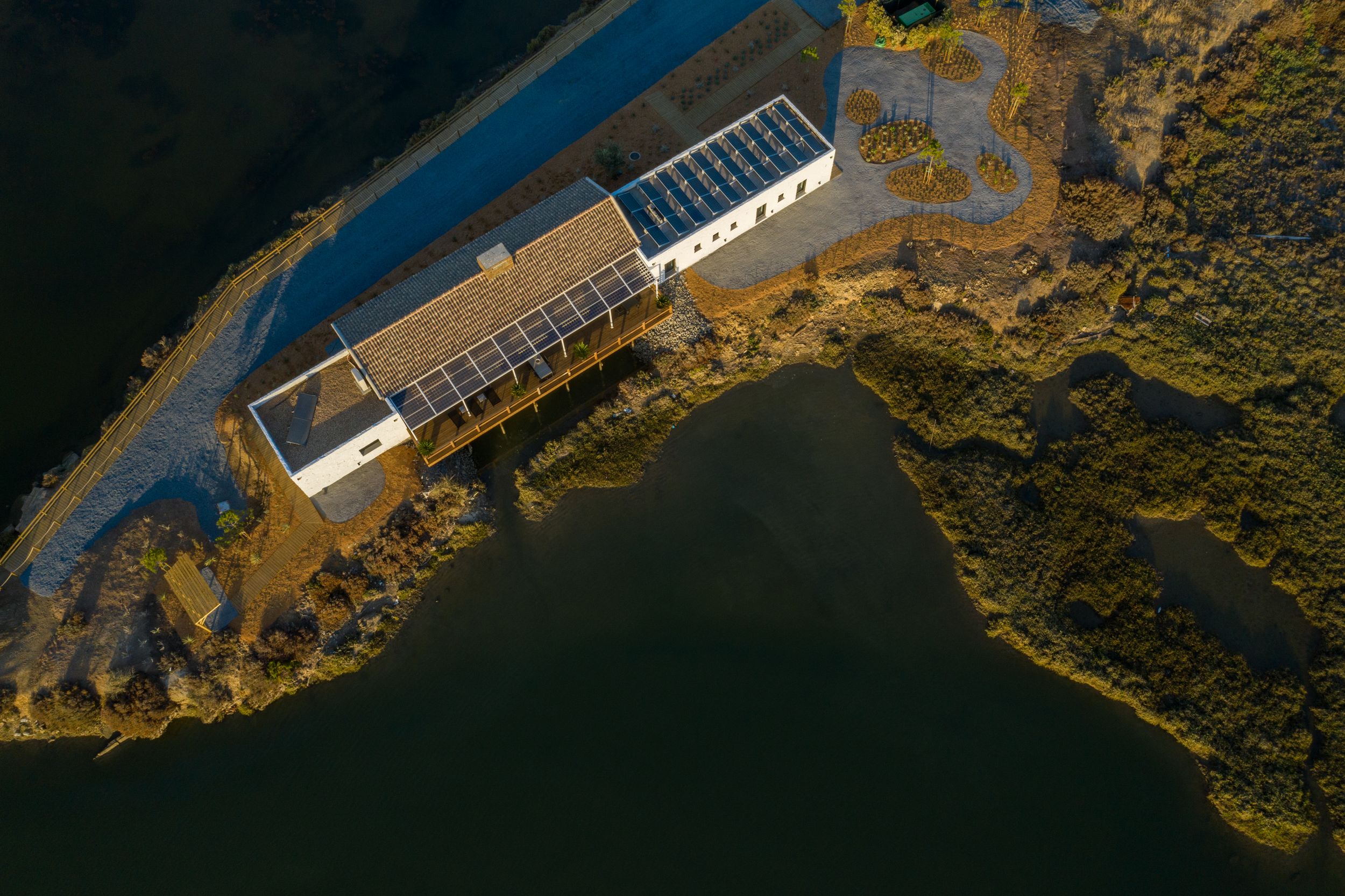 Aerial view of a coastal landscape in Ria Formosa, Algarve, by Parallel