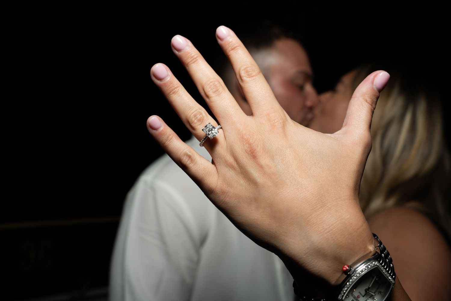 Close up shot of an engagement ring
