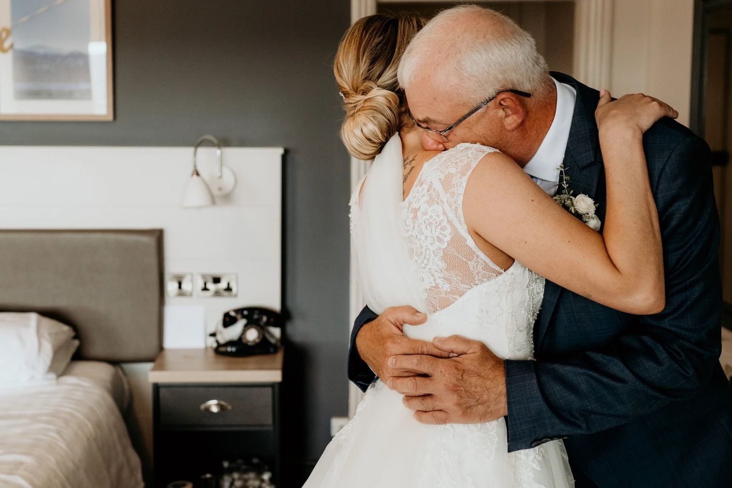 Intimate getting ready moments captured in a sequence of wedding day preparations.