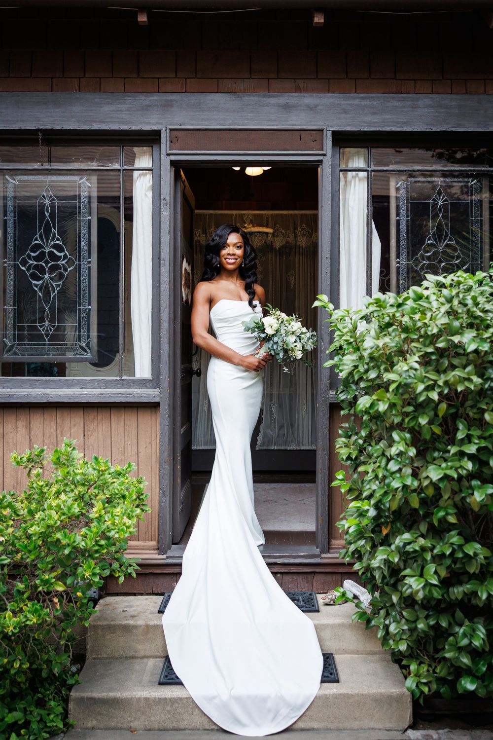 Beautiful bridal wedding portrait at the Chapel of Orange in Orange County, California.
