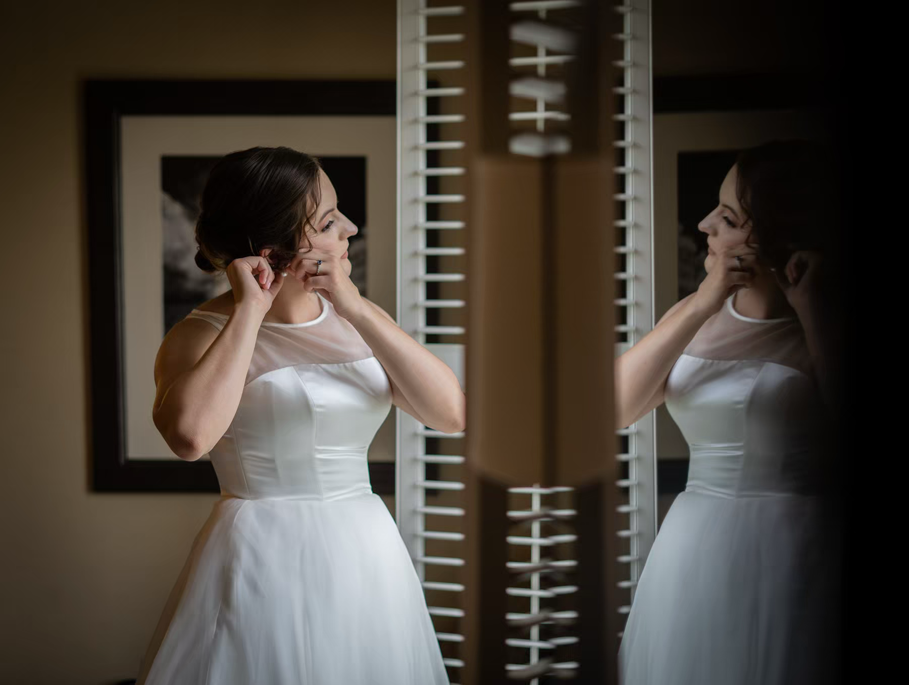A getting ready photo of a  bride in Nationwide Conference Center