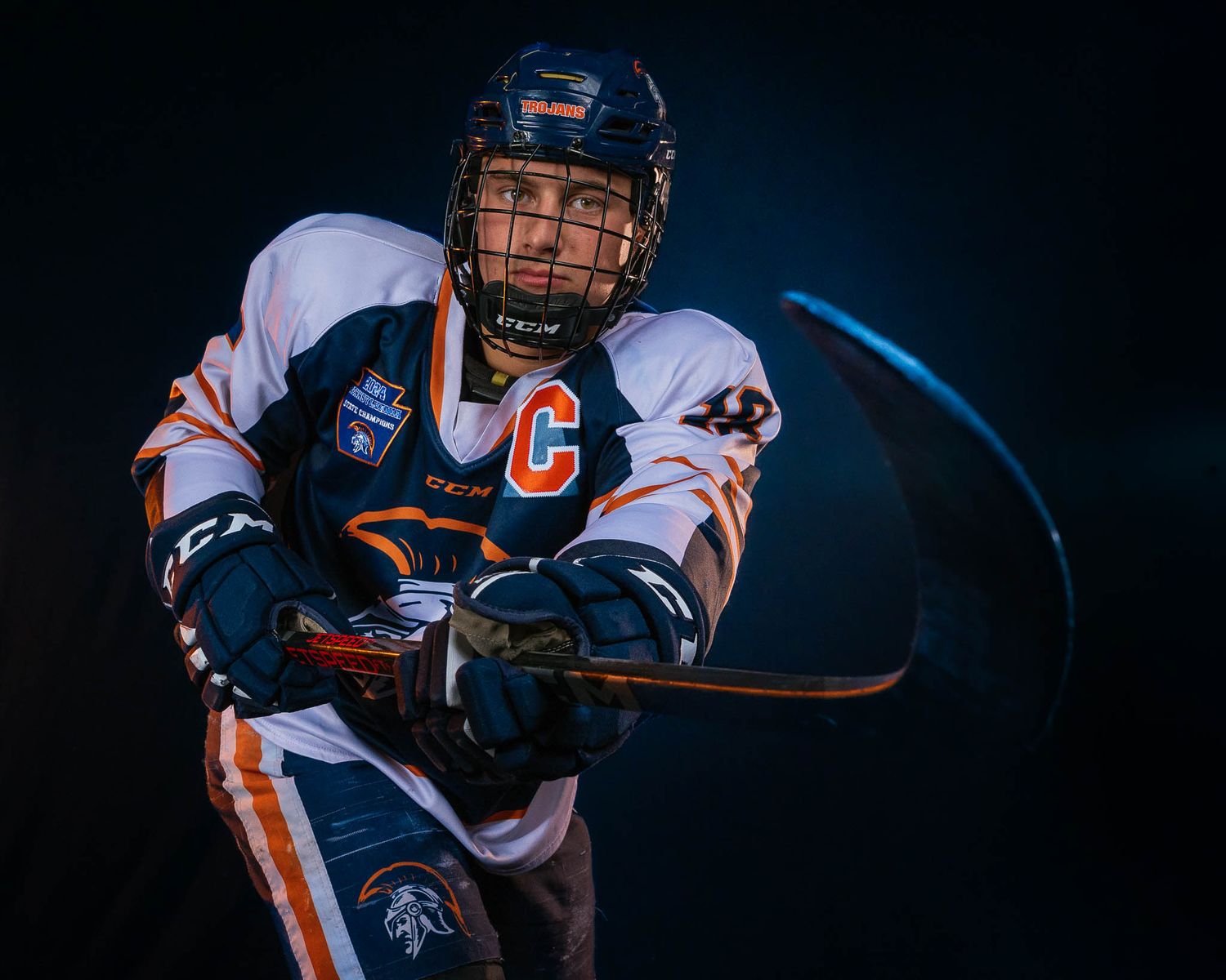 Blake Umburger, Hershey Trojans Hockey, Flyers Cup Champions, Bears Cup Champions, by Deanna Fox, SportsFox Photography based in Hershey PA