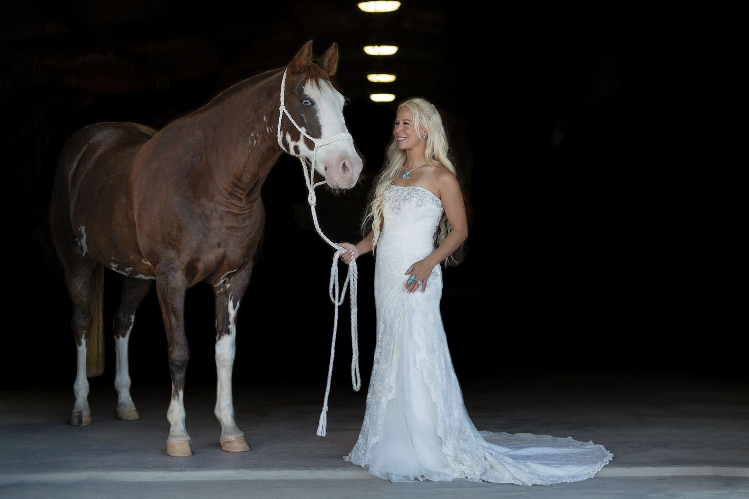 black background bridal portraits with your horse