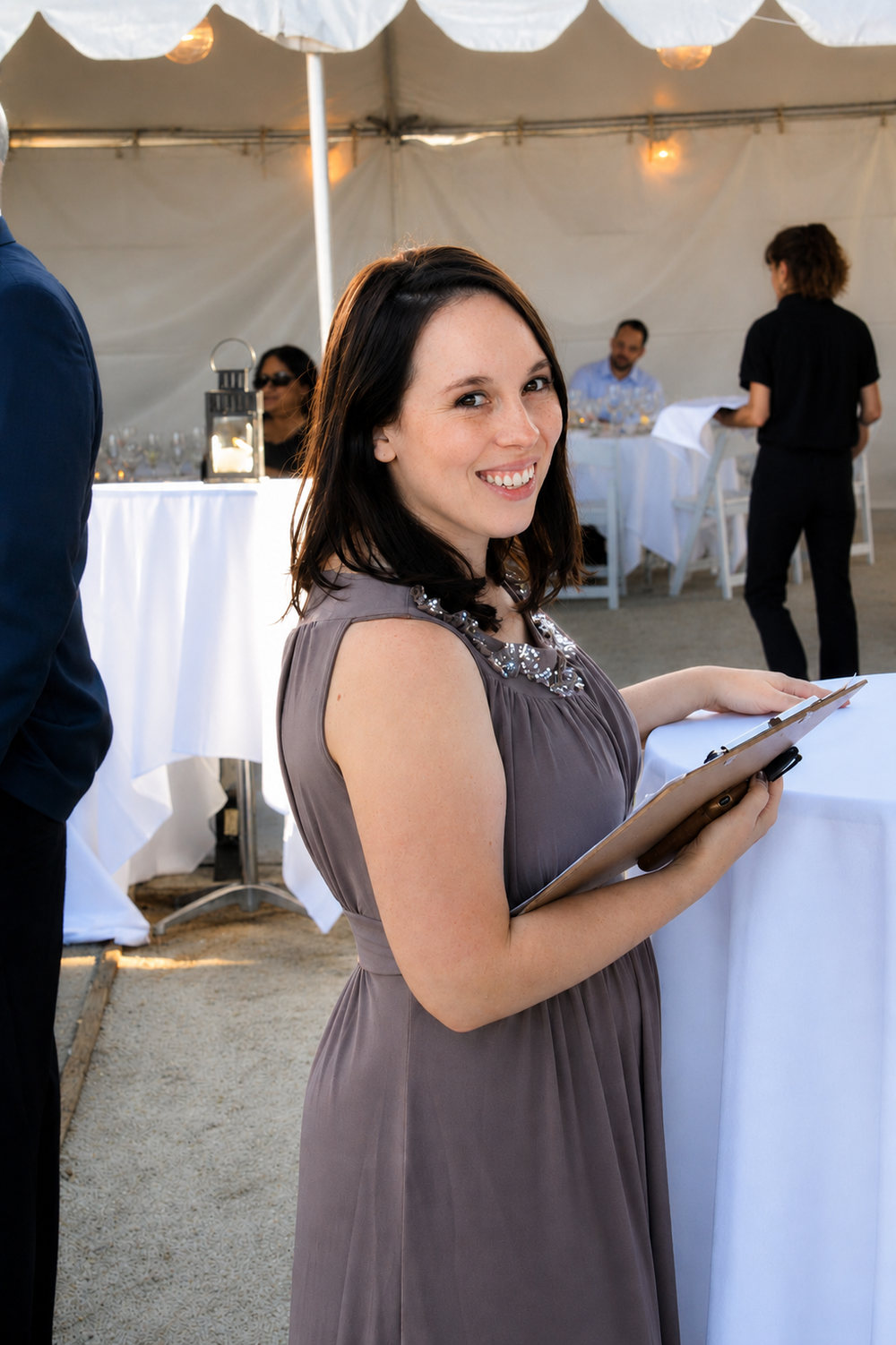 Wedding Coordinator Devin Hessing at Beach wedding in Lake Tahoe