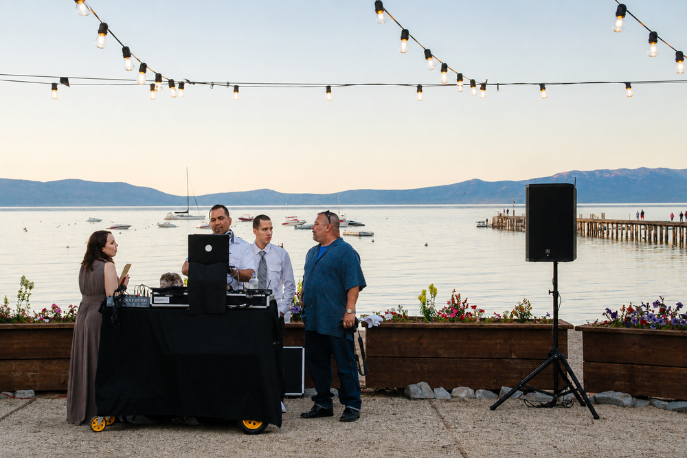 Northern California wedding coordinator at reception in Lake Tahoe