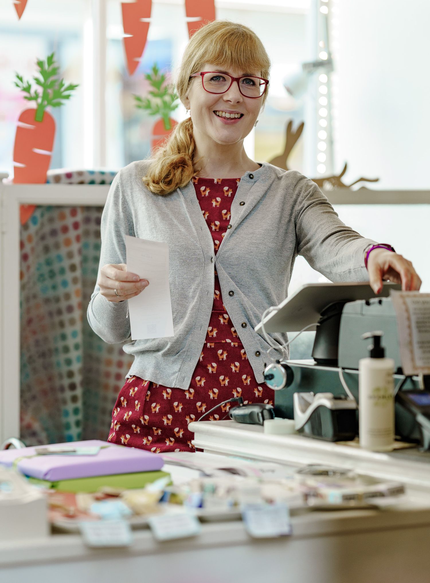 gift shop owner and creative headshot on location
