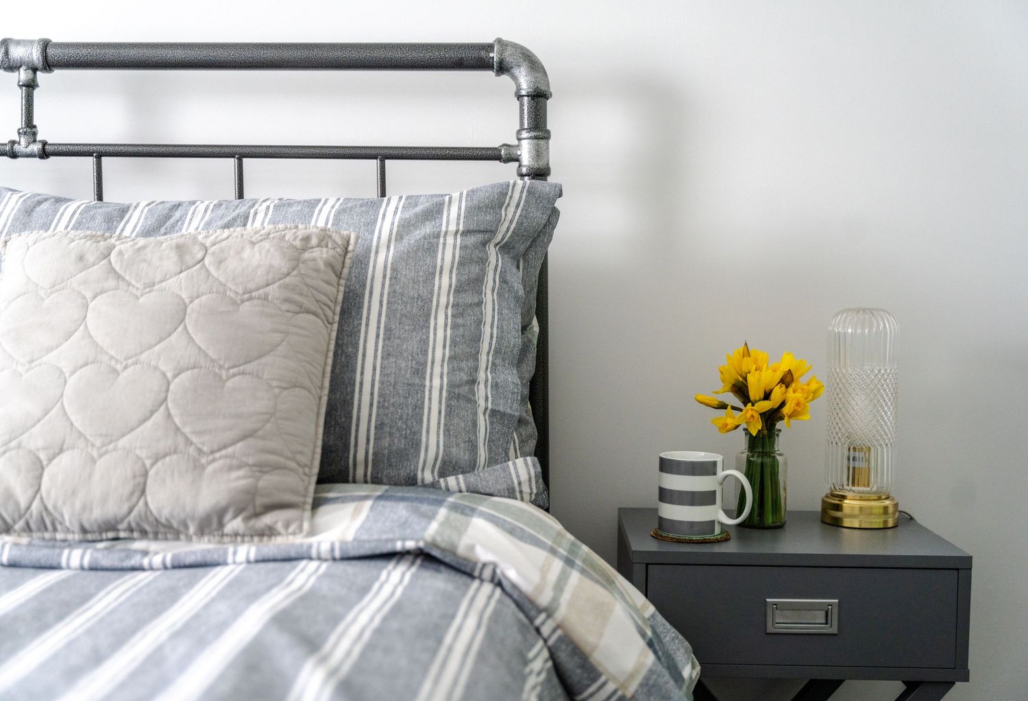 on location holiday property photography of boutique cottage bedroom
