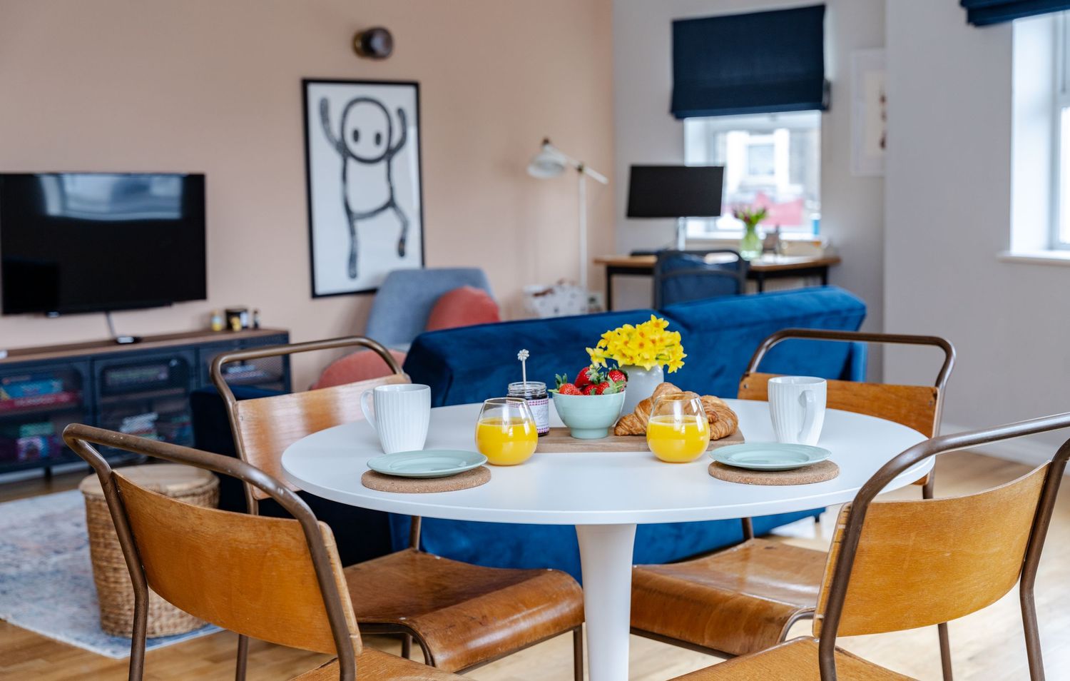 holiday property breakfast scene table setting styled for property website