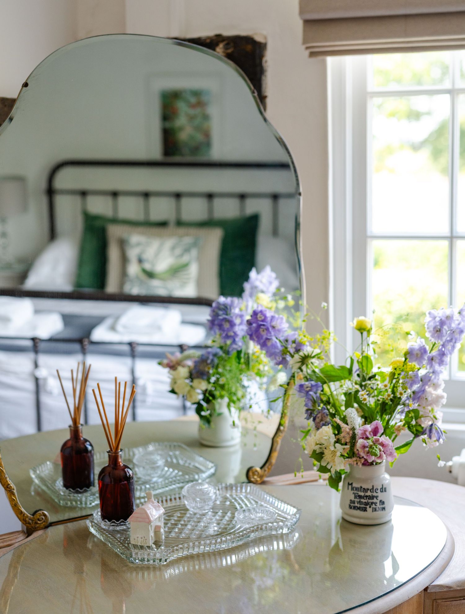 bedroom holiday cottage photography creative reflection in mirror