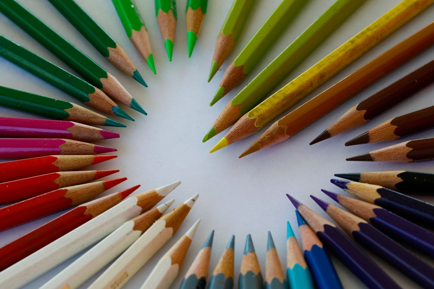 Pens arranged to show a butterfly shape